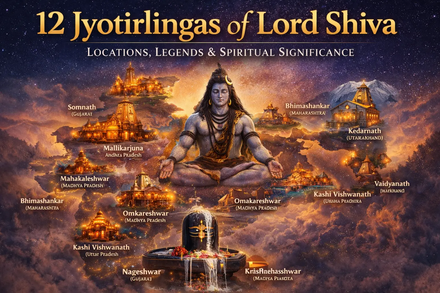 12 Jyotirlingas of Lord Shiva | Complete List, Locations & Significance